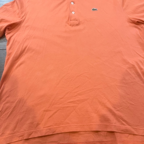 Lacoste Men's Cotton Polo, Orange, Size 6 (XL), lightweight, collared, summer - Picture 3 of 13